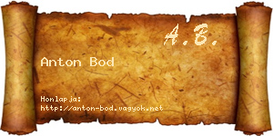 Anton Bod névjegykártya